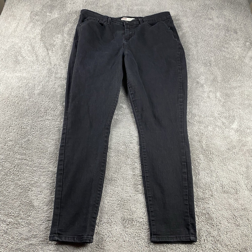 Levi Strauss Signature Jeans Womens 16M Black High Rise‎ Skinny